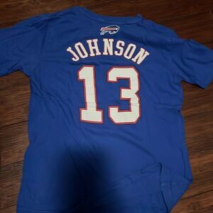 Buffalo Bills T Shirt - Johnson - Size Kids Large - Blue T Shirt
